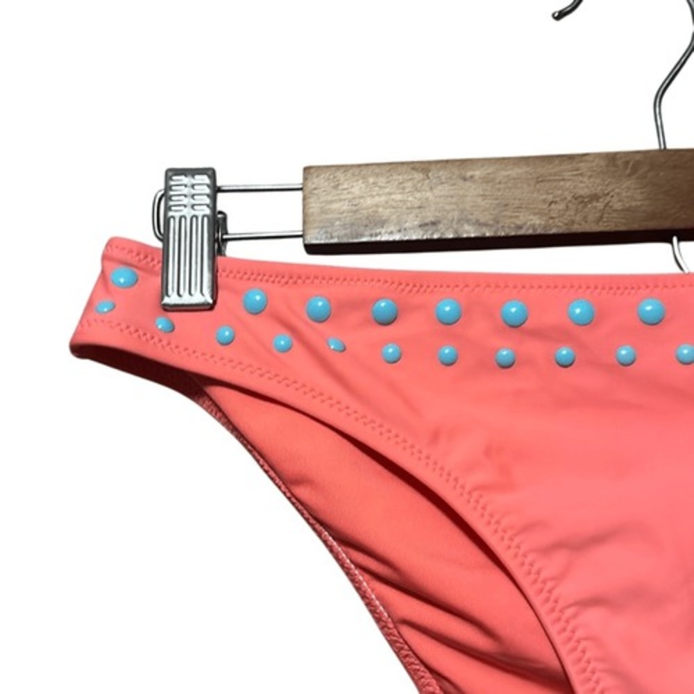 Aerie Cheeky Bikini Bottoms Coral Embellished Size Medium - Picture 3 of 4